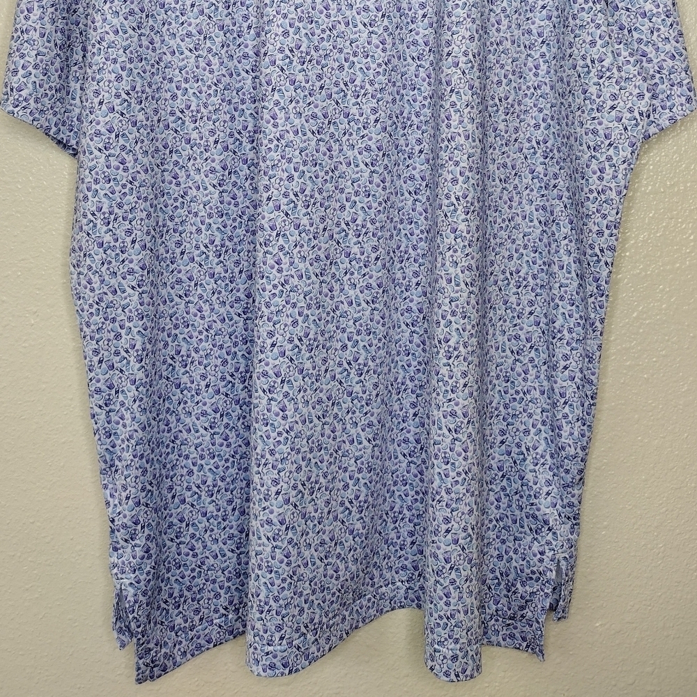 Peter Millar Summer Comfort Wine Cup Print Golf Short Sleeve Polo Shirt Sz XL - Picture 6 of 15